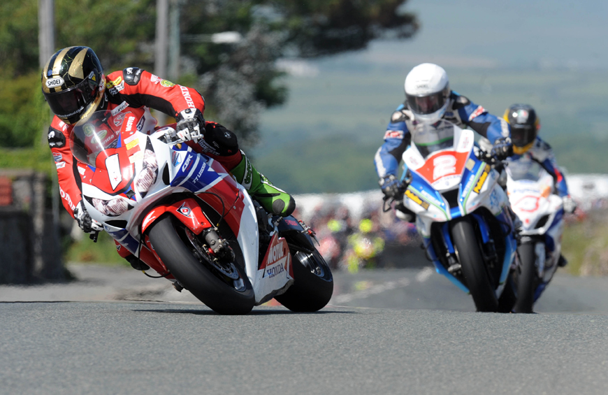 Photo caption: Michael Dunlop (Honda TT Legends), Dean Harrison (RC Express/MSS Kawasaki ZX10) and Guy Martin (Tyco Suzuki) in action at the 2013 Southern 100. The trio will renew their rivalry at the Metzeler Ulster Grand Prix on 17th August. PICTURE BY STEPHEN DAVISON